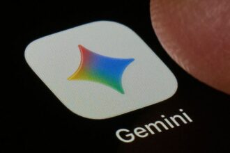 Google Gemini AI app icon on a smartphone screen